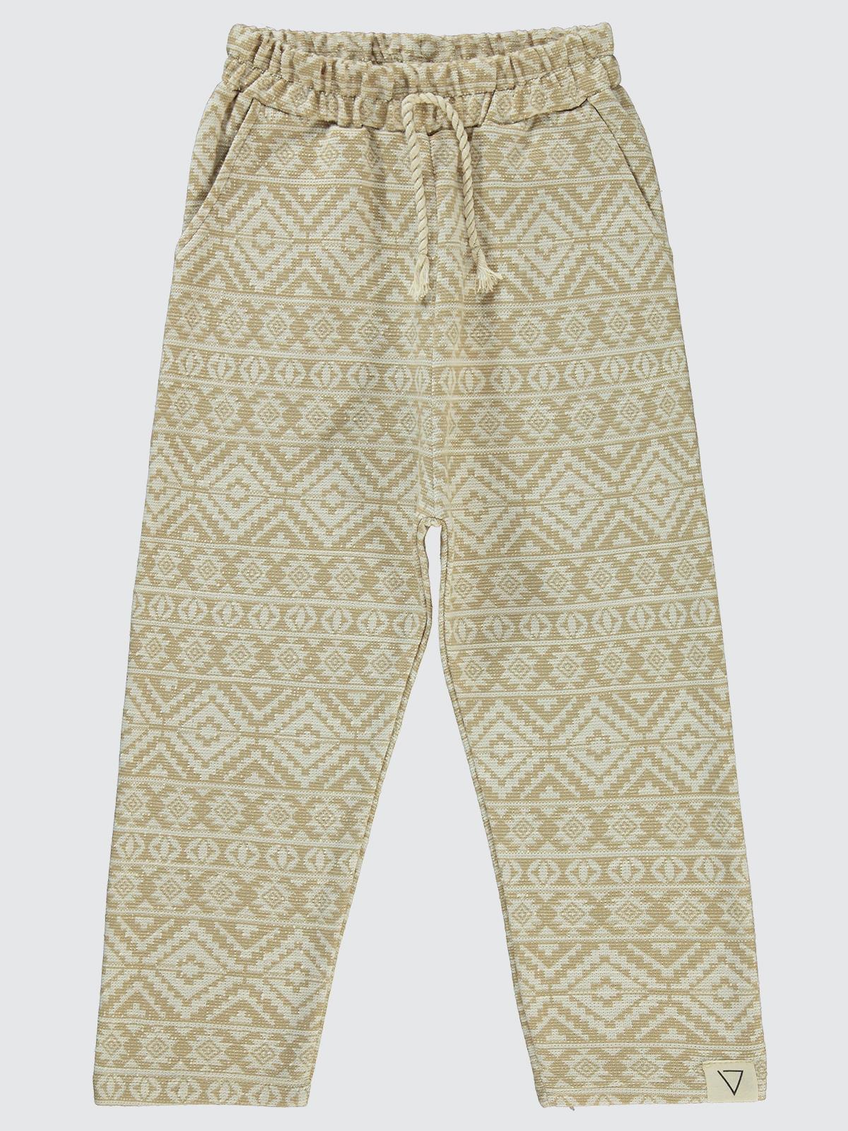 Civil Boys Etnik Desenli 1996 Armalı 6-9 Yaş Eşofman Altı - Ekru