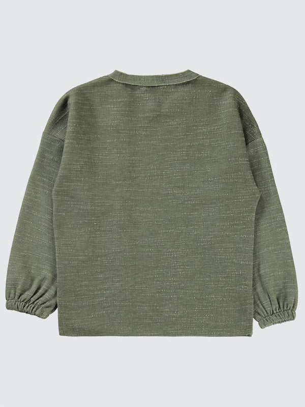 Civil Boys 1996 Armalı Süs Düğmeli 6-9 Yaş Sweatshirt - Haki