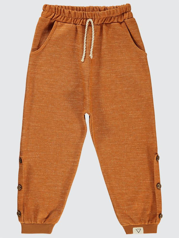 Civil Boys Paçaları Düğmeli 6-9 Yaş Eşofman Altı - Hardal