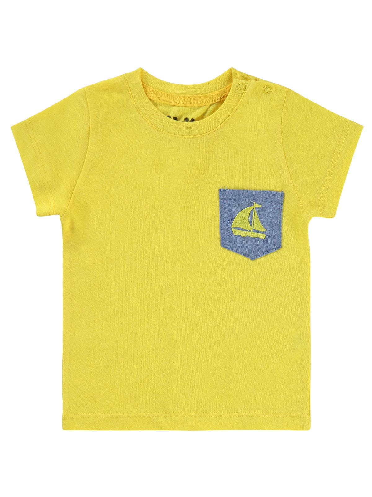 Civil Baby Yelkenli Nakışlı 6-18 Ay Tişört - Sarı