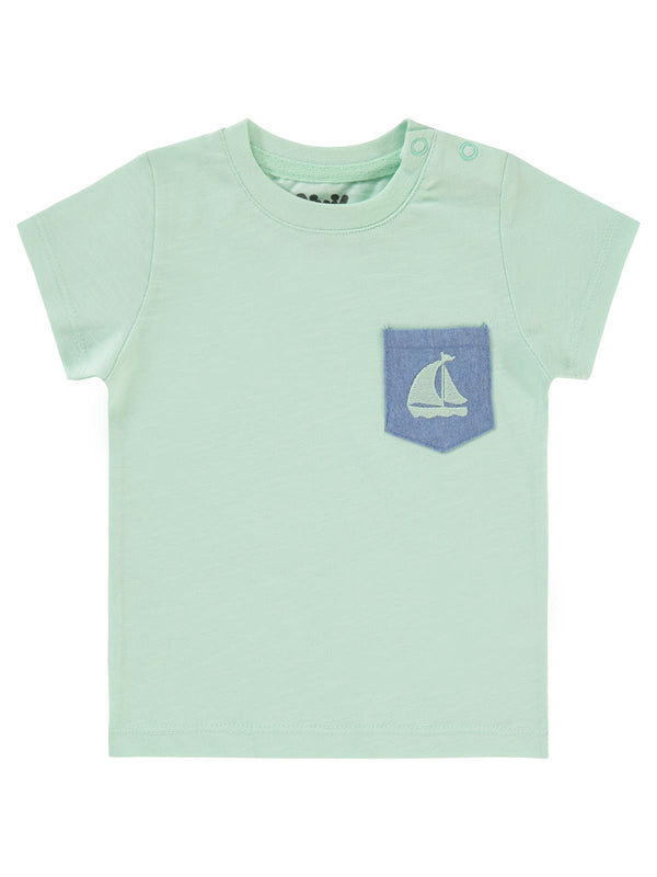 Civil Baby Yelkenli Nakışlı 6-18 Ay Tişört - Yeşil