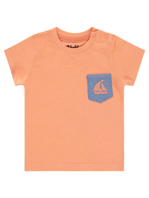 Civil Baby Yelkenli Nakışlı 6-18 Ay Tişört - Turuncu