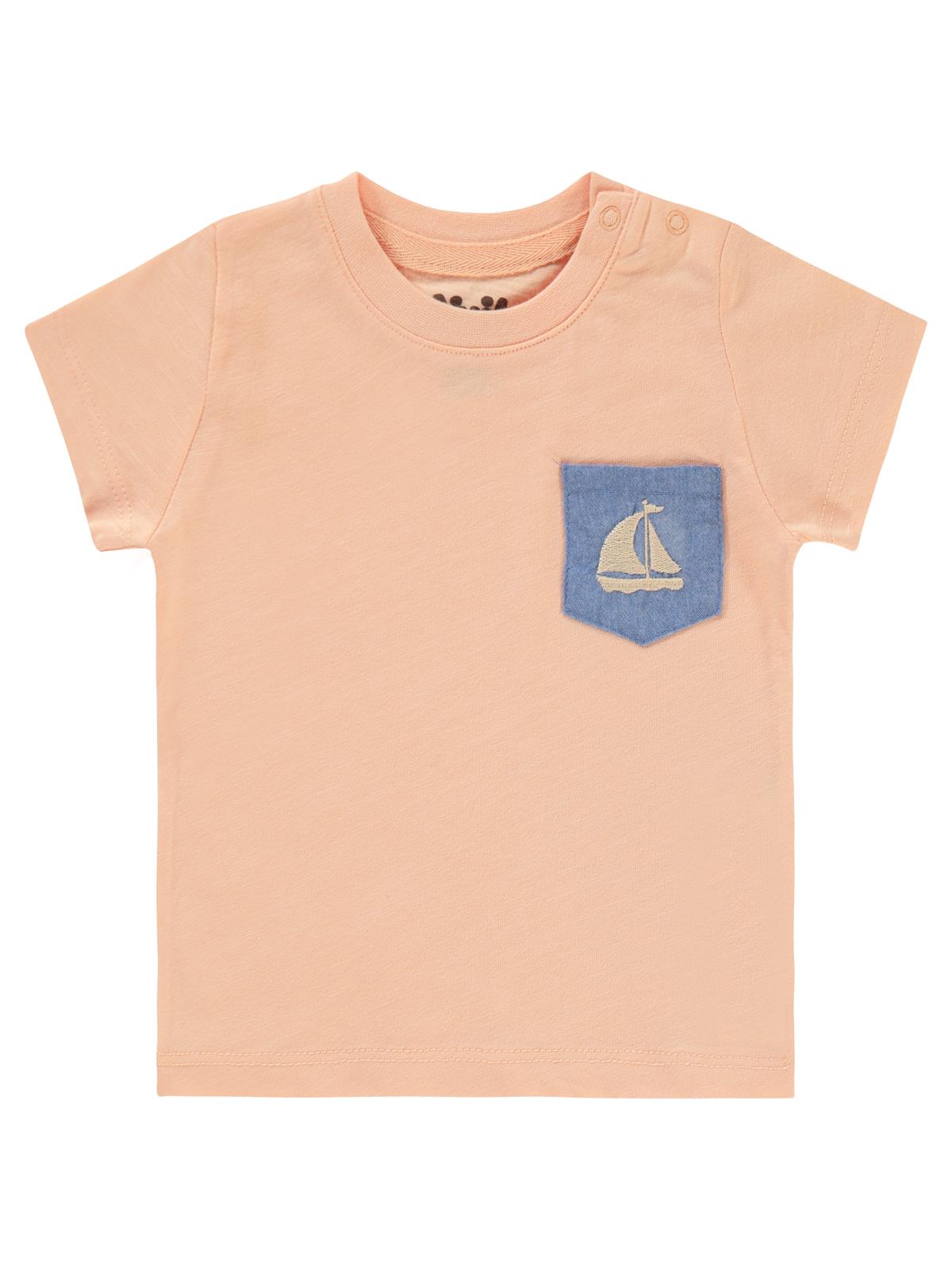 Civil Baby Yelkenli Nakışlı 6-18 Ay Tişört - Pudra