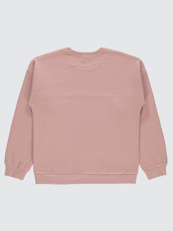 Civil Girls Kalp Baskılı 10-13 Yaş Sweatshirt - Pudra