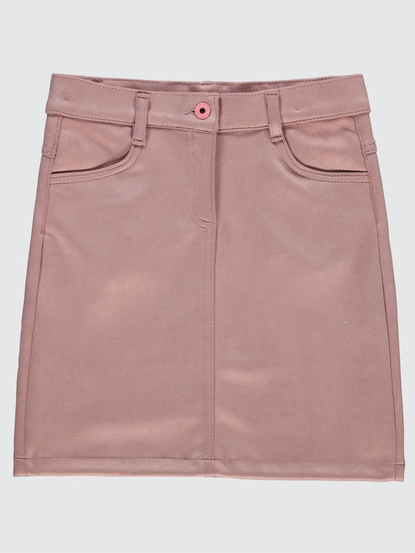 Civil Girls Klasik Cepli 10-13 Yaş Etek - Pudra
