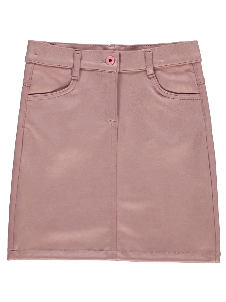 Civil Girls Klasik Cepli 10-13 Yaş Etek - Pudra