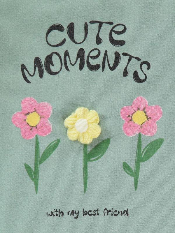 Civil Girls Moment Baskılı 2-5 Yaş Sweatshirt - Yeşil