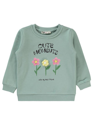 Civil Girls Moment Baskılı 2-5 Yaş Sweatshirt - Yeşil