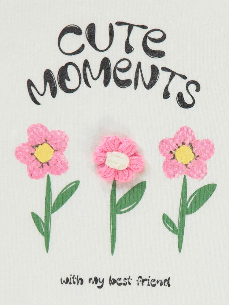 Civil Girls Moment Baskılı 2-5 Yaş Sweatshirt - Ekru