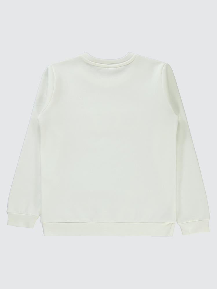 Civil Girls Etnik Desenli 10-13 Yaş Sweatshirt - Ekru