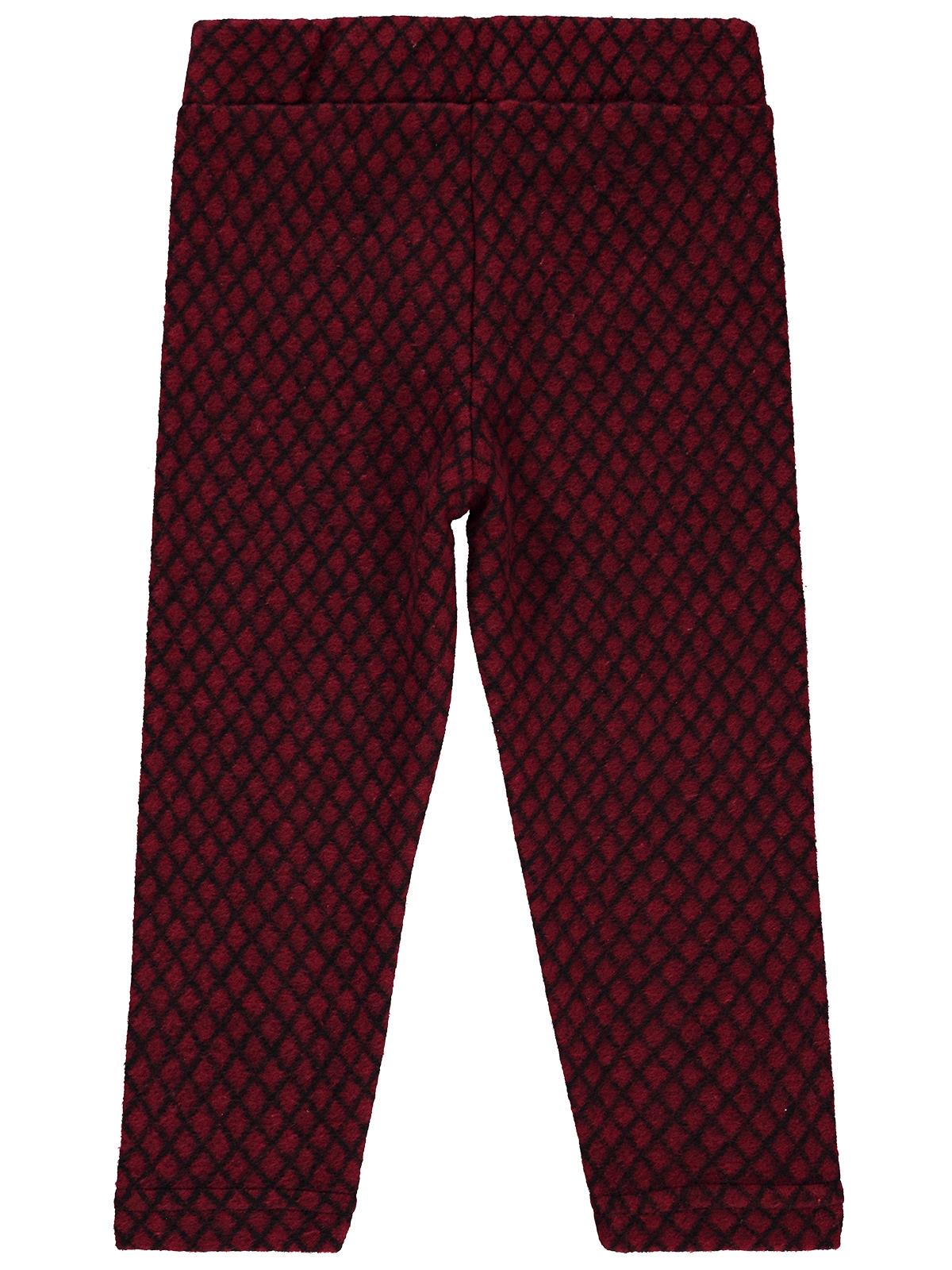 Civil Girls Baklava Desen Çima Dikişli 2-5 Yaş Tayt - Bordo