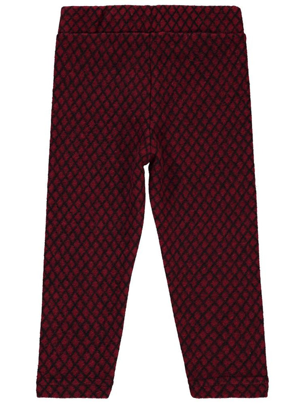 Civil Girls Baklava Desen Çima Dikişli 2-5 Yaş Tayt - Bordo