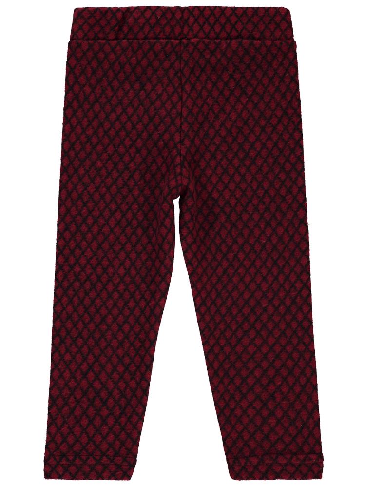 Civil Girls Baklava Desen Çima Dikişli 2-5 Yaş Tayt - Bordo