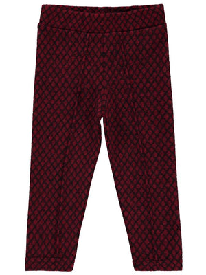 Civil Girls Baklava Desen Çima Dikişli 2-5 Yaş Tayt - Bordo