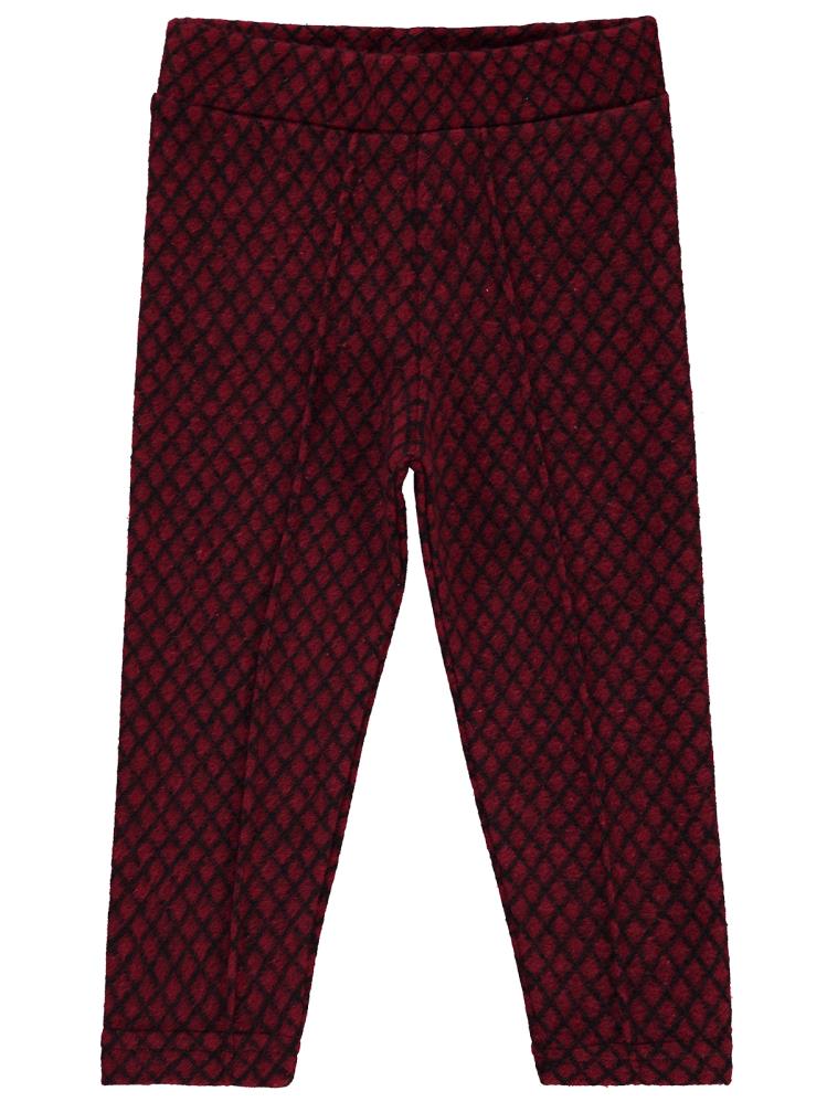 Civil Girls Baklava Desen Çima Dikişli 2-5 Yaş Tayt - Bordo