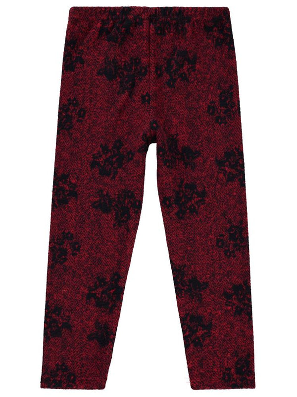 Civil Girls Çiçek Desenli 6-9 Yaş Tayt - Kırmızı