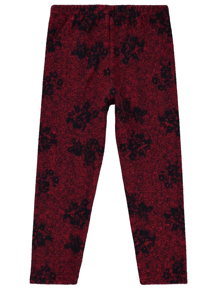 Civil Girls Çiçek Desenli 6-9 Yaş Tayt - Kırmızı