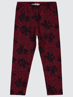 Civil Girls Çiçek Desenli 6-9 Yaş Tayt - Kırmızı