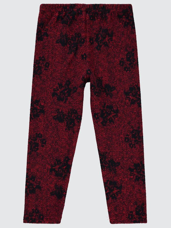 Civil Girls Çiçek Desenli 6-9 Yaş Tayt - Kırmızı