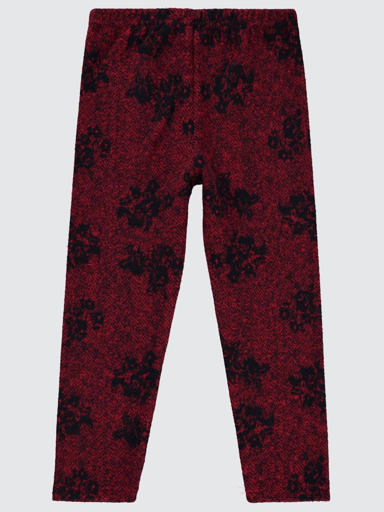 Civil Girls Çiçek Desenli 6-9 Yaş Tayt - Kırmızı