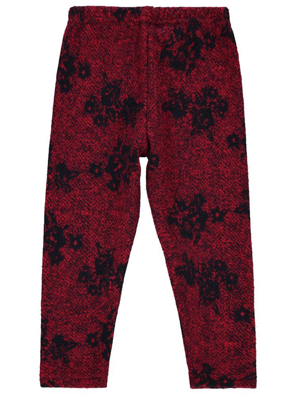 Civil Girls Çiçek Desenli 2-5 Yaş Tayt - Kırmızı