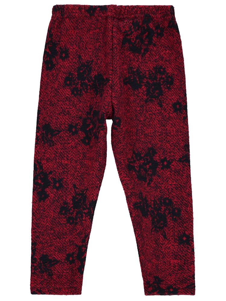 Civil Girls Çiçek Desenli 2-5 Yaş Tayt - Kırmızı