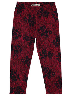 Civil Girls Çiçek Desenli 2-5 Yaş Tayt - Kırmızı