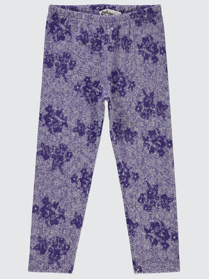 Civil Girls Çiçek Desenli 6-9 Yaş Tayt - Lila