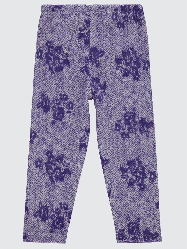 Civil Girls Çiçek Desenli 2-5 Yaş Tayt - Lila