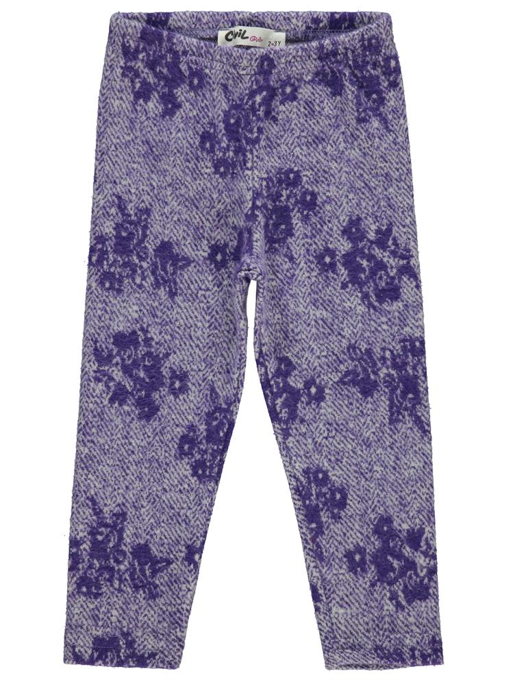 Civil Girls Çiçek Desenli 2-5 Yaş Tayt - Lila