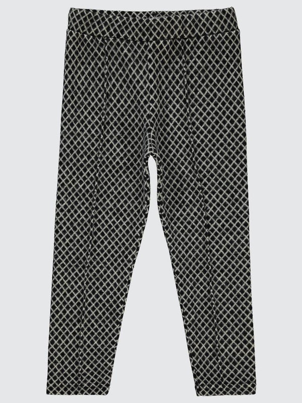 Civil Girls Baklava Desen Çima Dikişli 10-13 Yaş Tayt - Siyah