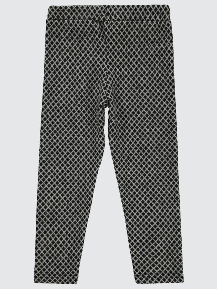 Civil Girls Baklava Desen Çima Dikişli 10-13 Yaş Tayt - Siyah