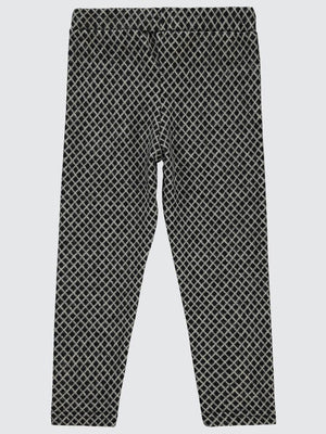 Civil Girls Baklava Desen Çima Dikişli 10-13 Yaş Tayt - Siyah