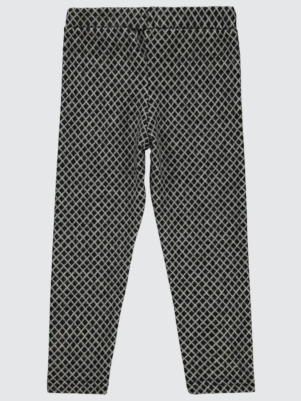 Civil Girls Baklava Desen Çima Dikişli 10-13 Yaş Tayt - Siyah