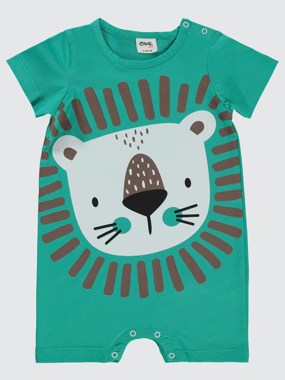 Civil Baby Aslan Baskılı 6-18 Ay Tulum - Yeşil