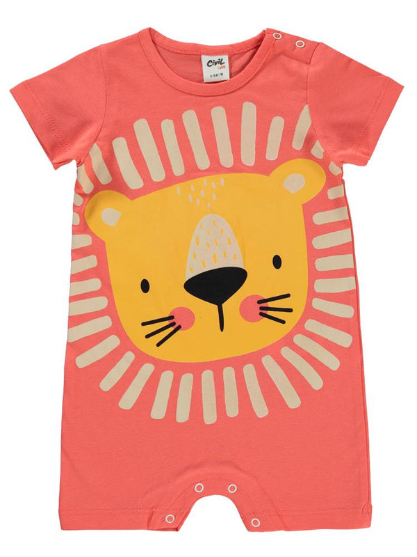 Civil Baby Aslan Baskılı 6-18 Ay Tulum - Pembe