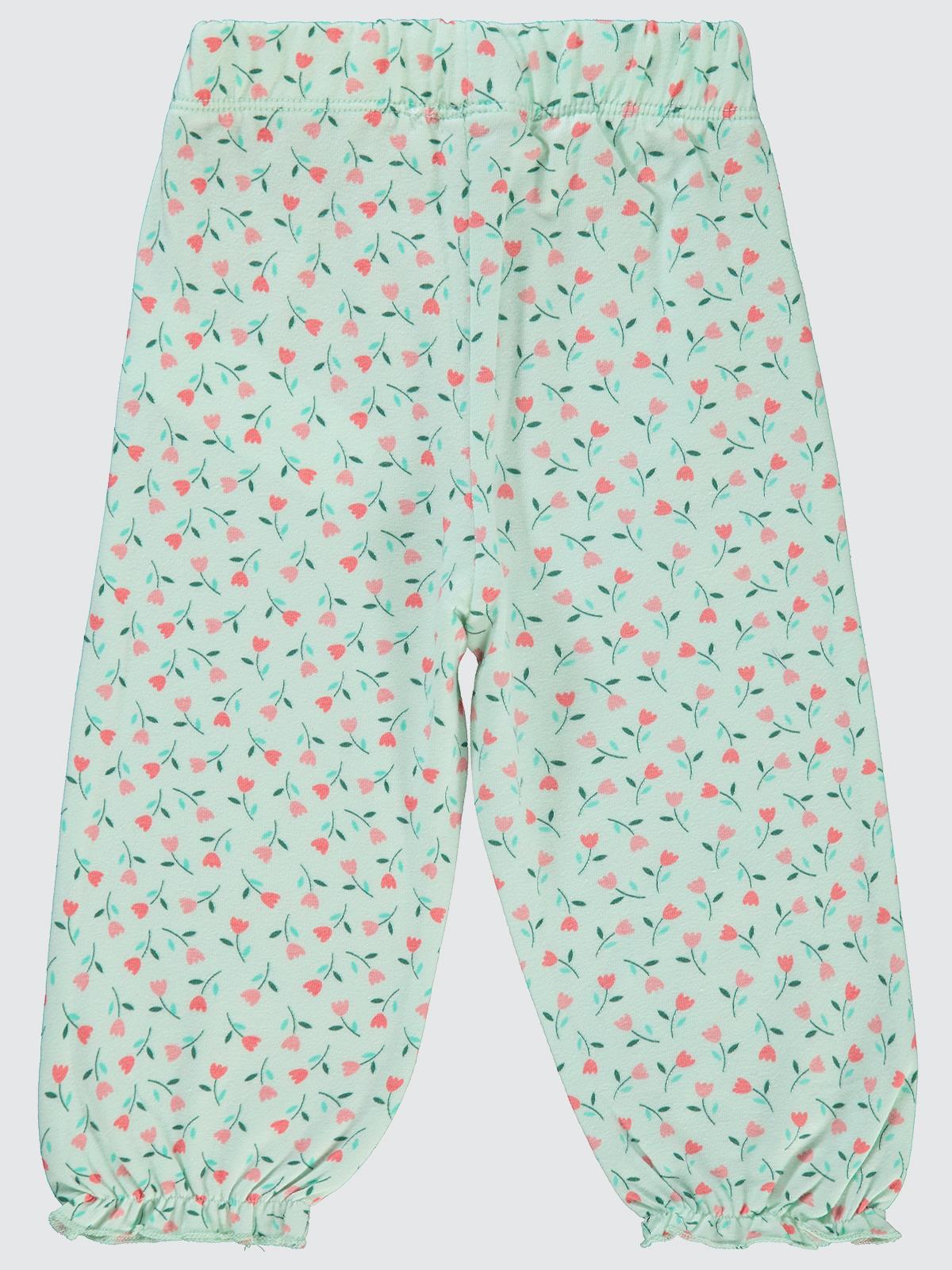 Civil Baby Çiçek Desenli 6-18 Ay Tayt - Yeşil