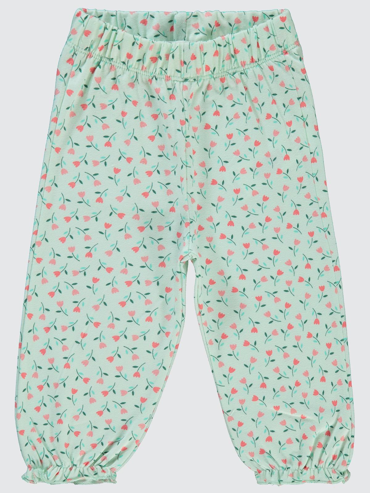 Civil Baby Çiçek Desenli 6-18 Ay Tayt - Yeşil