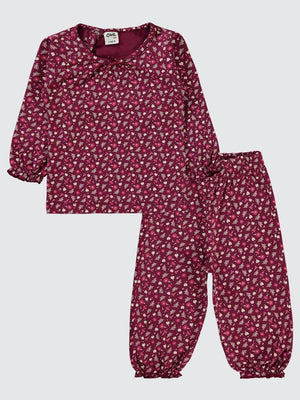 Civil Baby Kalp ve Yaprak Desenli 6-18 Ay Takım - Kırmızı