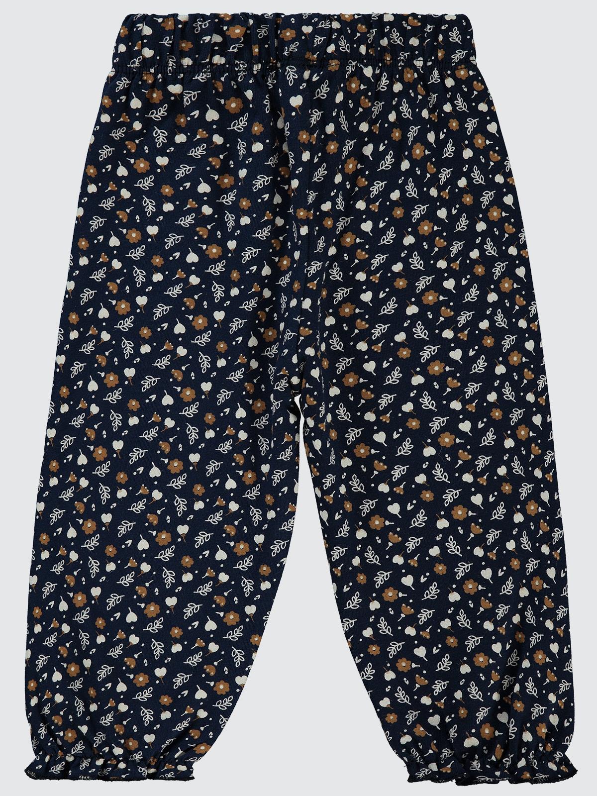 Civil Baby Kalp ve Yaprak Desenli 6-18 Ay Tayt - Lacivert