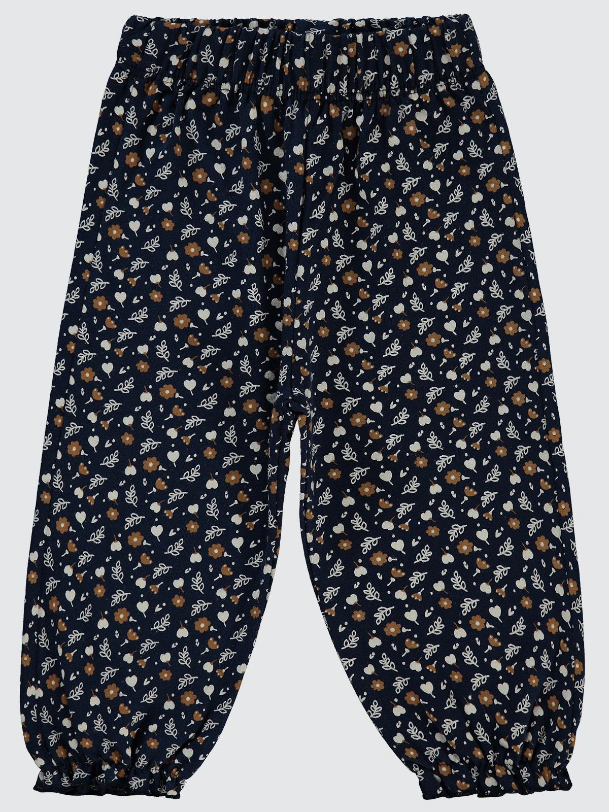 Civil Baby Kalp ve Yaprak Desenli 6-18 Ay Tayt - Lacivert