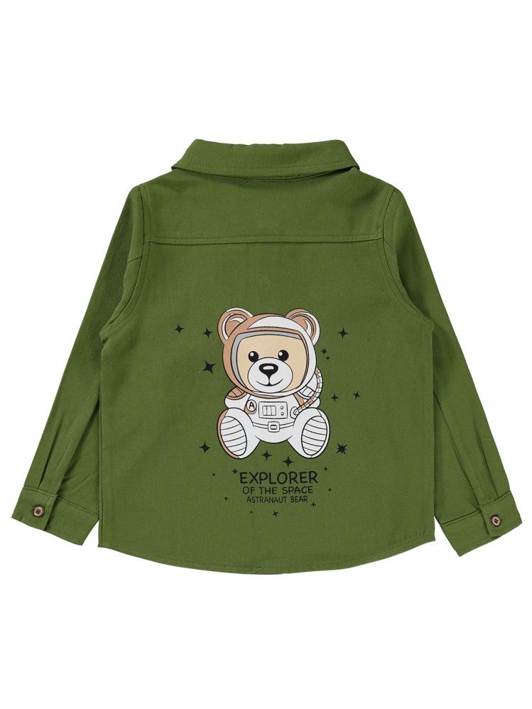 Civil Boys Explorer Ayıcık Cepli 2-5 Yaş Gömlek - Haki