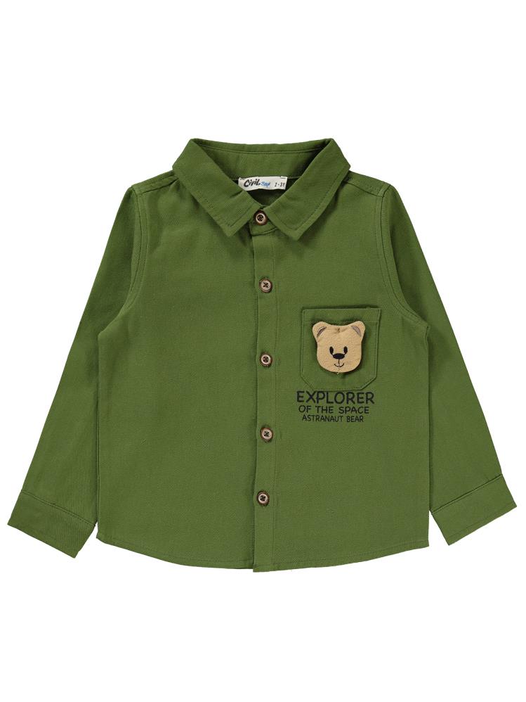 Civil Boys Explorer Ayıcık Cepli 2-5 Yaş Gömlek - Haki