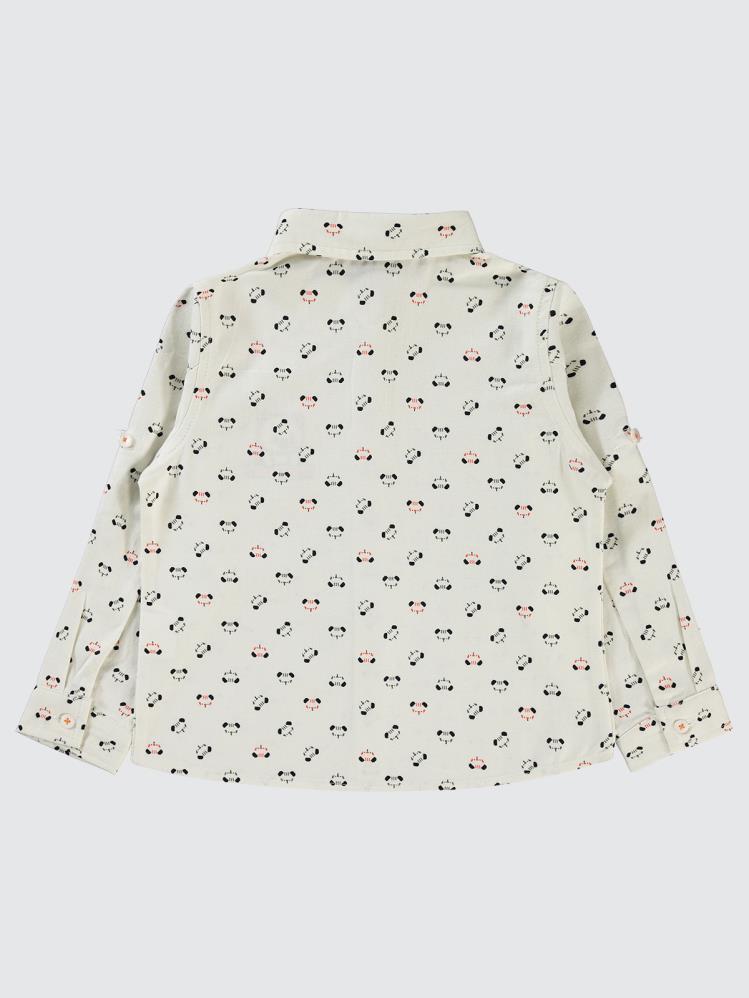 Civil Boys Ayıcık Cep Nakışlı 2-5 Yaş Gömlek - Bej