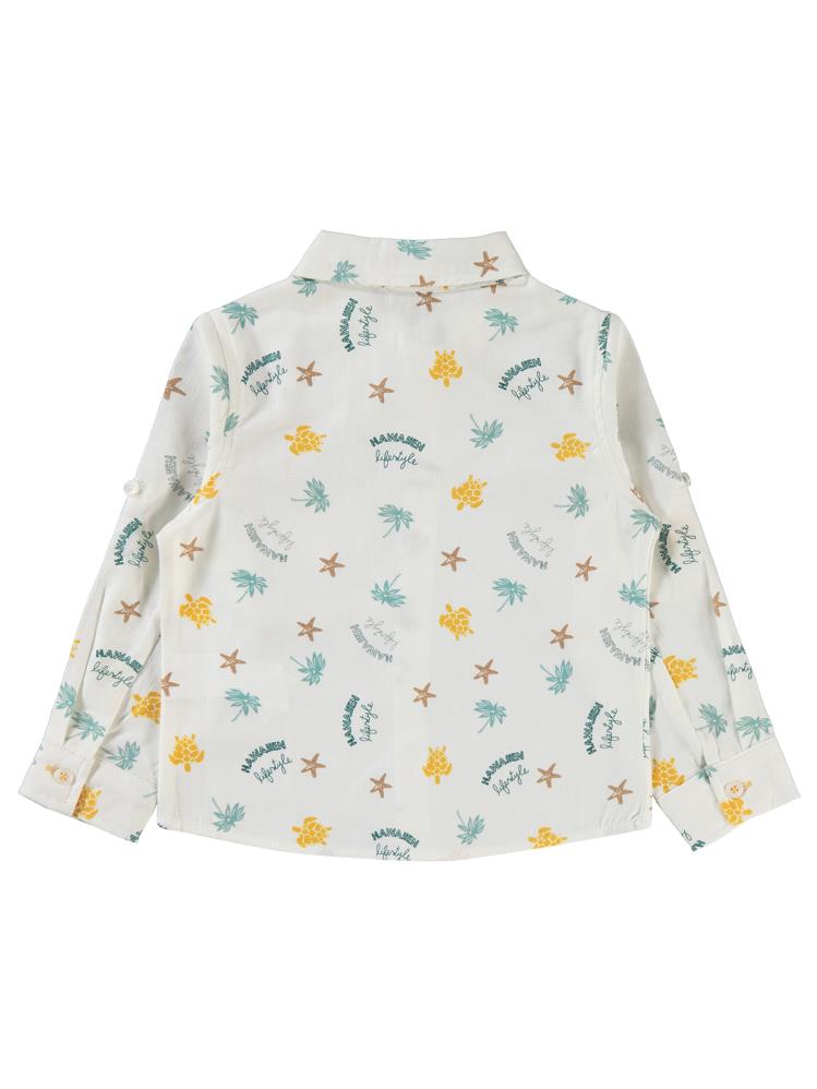 Civil Boys Su Kaplumbağası Baskılı 2-5 Yaş Gömlek - Yeşil