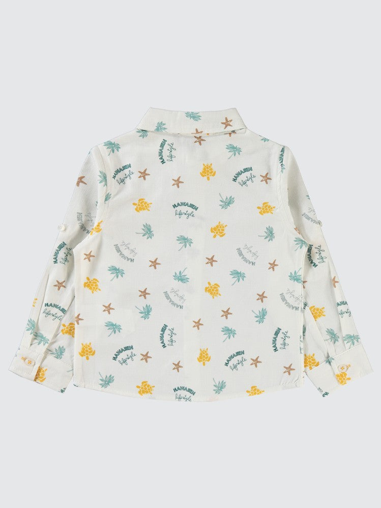 Civil Boys Su Kaplumbağası Baskılı 2-5 Yaş Gömlek - Yeşil