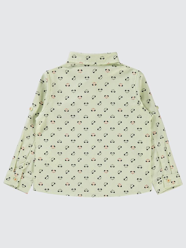 Civil Boys Ayıcık Cep Nakışlı 2-5 Yaş Gömlek - Yeşil