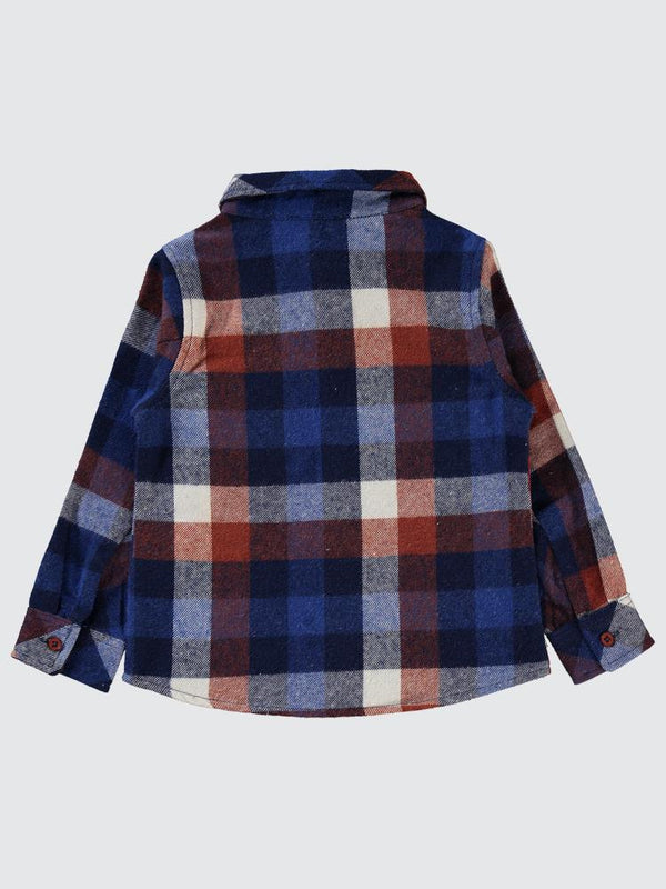 Civil Boys Ekoseli Kaplan Cepli 2-5 Yaş Gömlek - Mavi