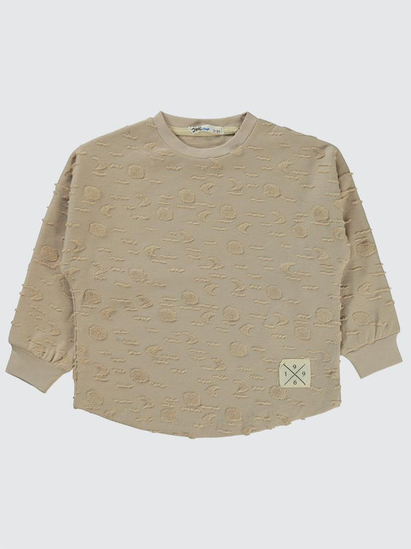 Civil Boys Ay Desenli 2-5 Yaş Sweatshirt - Bej