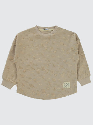Civil Boys Ay Desenli 2-5 Yaş Sweatshirt - Bej